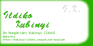 ildiko kubinyi business card
