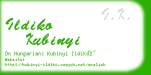 ildiko kubinyi business card